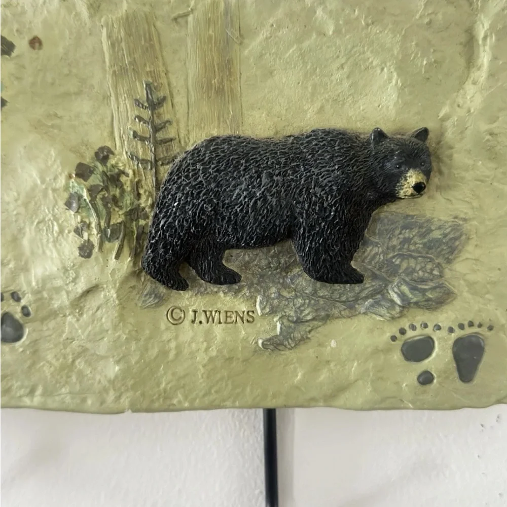 Wildlife-Themed Coat/Hat Rack. By J. Wiens, Vtg MWW Market. 20x5x1. 4 Hook